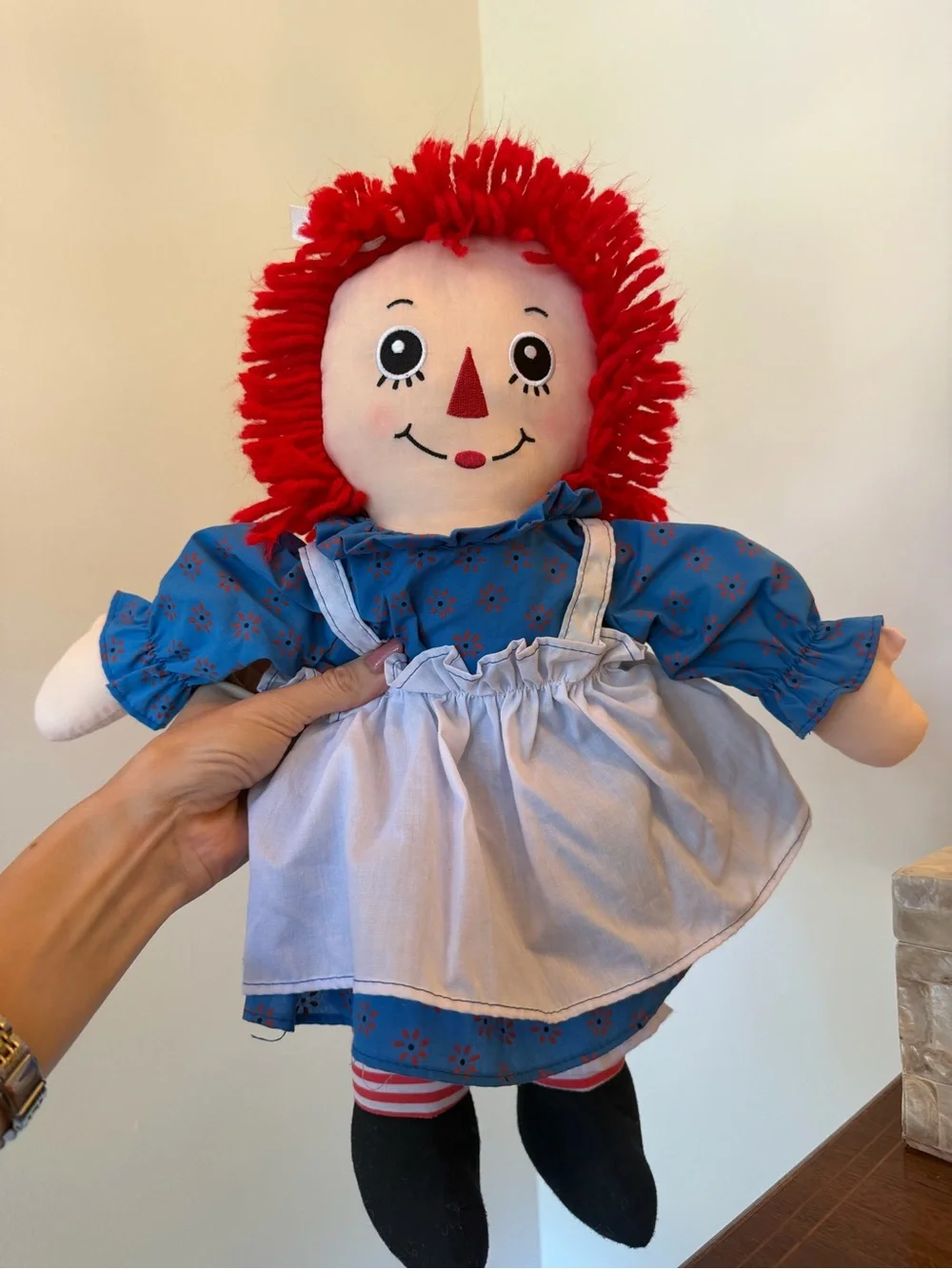 Kids Rag Doll Costume Plush Accessory with Bright Red Hair